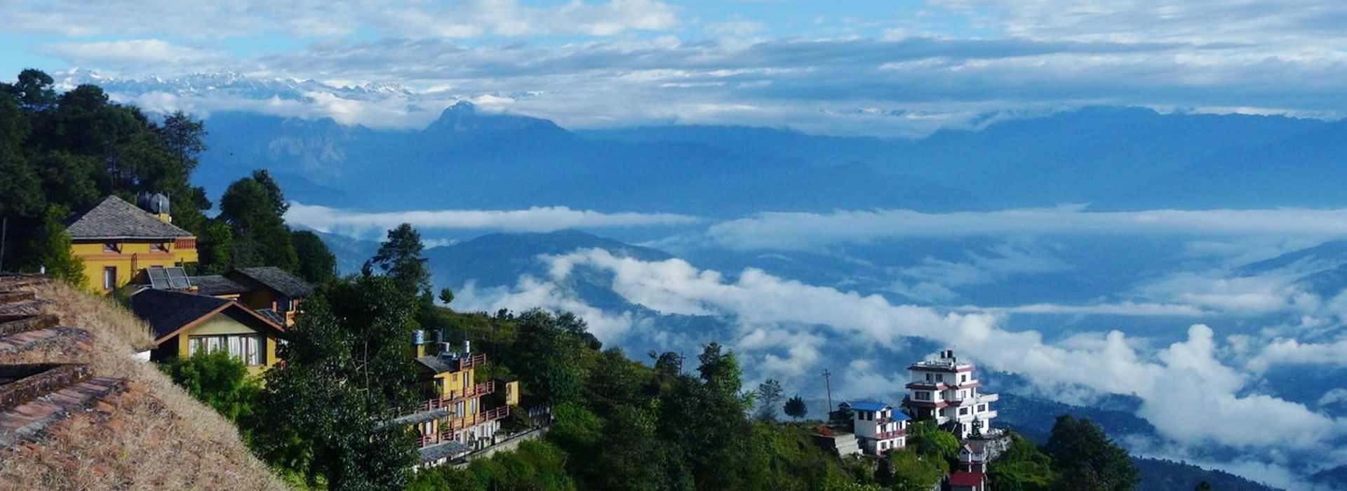 views of Himalayas from Nagarkot, Nepal